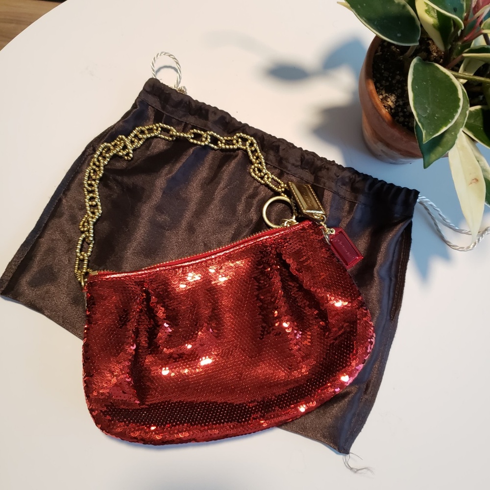 🌸Coach Poppy OCC Red Sequin Evening Bag🌸